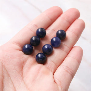 5pcs Sodalite Half Drilled Beads Round 6/8/10mm for Earrings Pendant