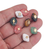 5pcs Faceted Stone Glass Beads Rhombus Spacer Charm for Jewelry Making