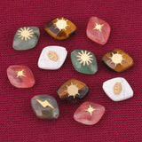 5pcs Faceted Stone Glass Beads Rhombus Spacer Charm for Jewelry Making
