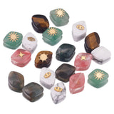 5pcs Faceted Stone Glass Beads Rhombus Spacer Charm for Jewelry Making
