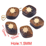 5pcs Faceted Stone Glass Beads Rhombus Spacer Charm for Jewelry Making