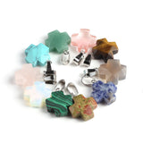 5pcs Natural Stone Pendulum Gemstone Charms for Jewelry Making