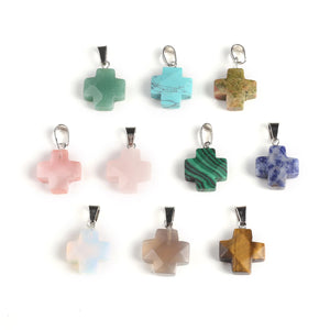 5pcs Natural Stone Pendulum Gemstone Charms for Jewelry Making
