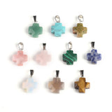 5pcs Natural Stone Pendulum Gemstone Charms for Jewelry Making