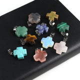 5pcs Natural Stone Pendulum Gemstone Charms for Jewelry Making
