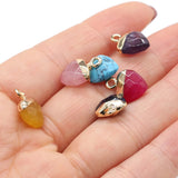5pcs Natural Stone Pendant Charms Sandstones Green Aventurines 10x14mm
