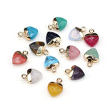 5pcs Natural Stone Pendant Charms Sandstones Green Aventurines 10x14mm