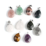 5pcs Natural Stone Pendant Water Drop Shape Mix Charms DIY Necklace Earrings