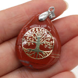 5pcs Seven Chakra Natural Agate Pendant Charms 25x32mm