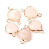 5pcs Agated Golden Plated Water Drop Stone Pendants for Jewelry Making