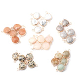 5pcs Agated Golden Plated Water Drop Stone Pendants for Jewelry Making