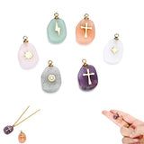 5pcs Natural Stone Pendants Crystal Gemstone Charms for DIY Jewelry