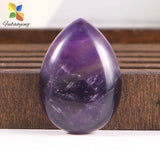 5pcs Purple Quartz Beads Lot Pear 25mm DIY Necklace No Hole