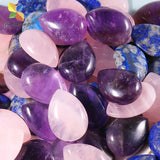 5pcs Purple Quartz Beads Lot Pear 25mm DIY Necklace No Hole