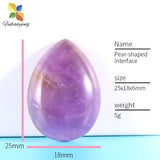 5pcs Purple Quartz Beads Lot Pear 25mm DIY Necklace No Hole
