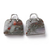 5pcs Natural Stone Quartzs Crystal Opalites Tiger Eye Charms Bag Shape Pendants