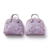 5pcs Natural Stone Quartzs Crystal Opalites Tiger Eye Charms Bag Shape Pendants