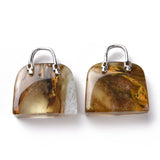 5pcs Natural Stone Quartzs Crystal Opalites Tiger Eye Charms Bag Shape Pendants