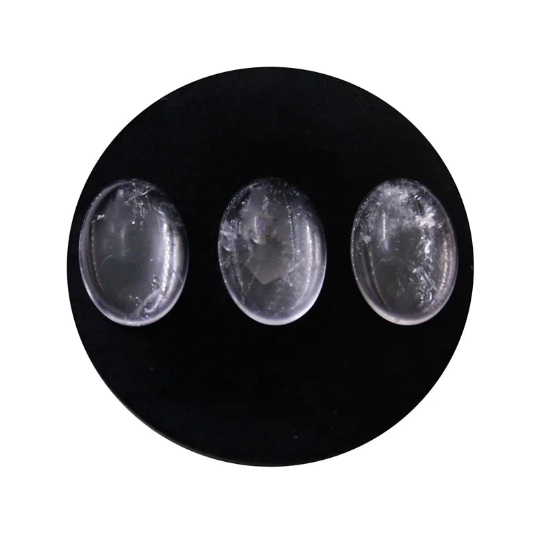 5pcs Clear Quartz Cabochons Oval 4x6-13x18mm Jewelry Material