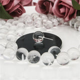 5pcs Rock Crystal Clear Quartz Beads Round Semi Hole 6/8/10/12mm