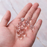 5pcs Rock Crystal Clear Quartz Beads Round Semi Hole 6/8/10/12mm