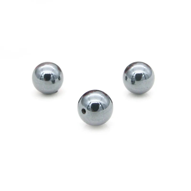 5pcs Hematite Half Drilled Beads 6/8mm for Earrings Pendant