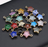 5pcs Natural Stone Star Pendant Charms for DIY Jewelry Making