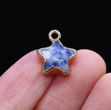 5pcs Natural Stone Star Pendant Charms for DIY Jewelry Making