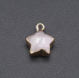 5pcs Natural Stone Star Pendant Charms for DIY Jewelry Making