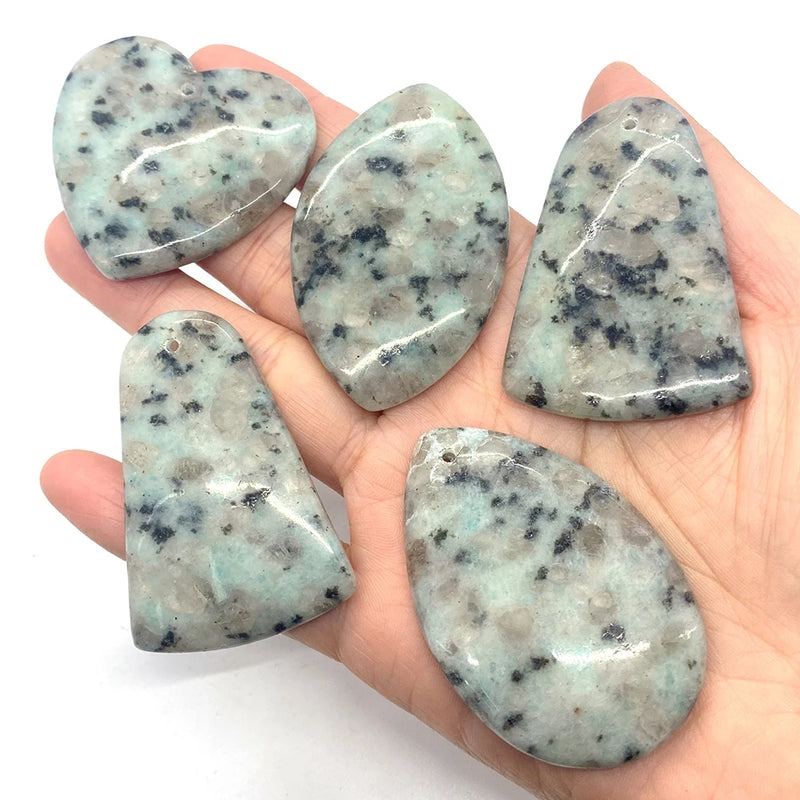 5pcs Natural Stone Water Drop Pendant Jewelry DIY Making