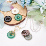 5pcs Natural Stone Donut Charm Pendants DIY Jewelry Necklace Access