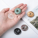 5pcs Natural Stone Donut Charm Pendants DIY Jewelry Necklace Access