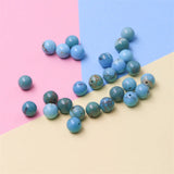 5pcs Turquoise Half Drilled Beads Round Semi Hole 4/6/8/10mm