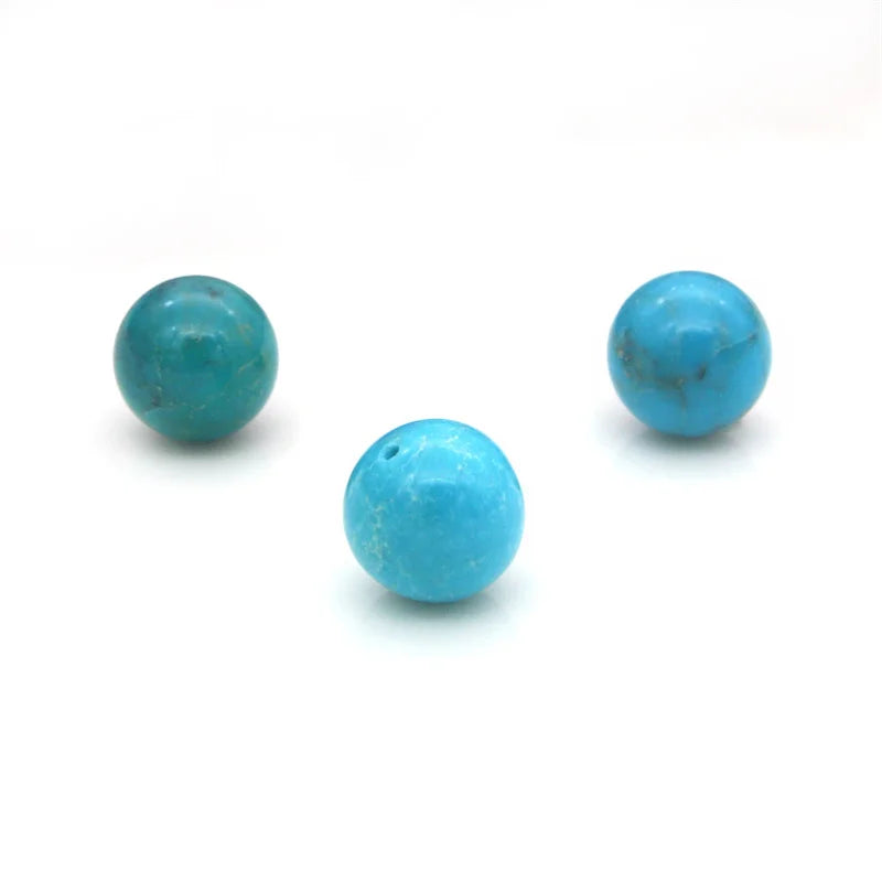 5pcs Turquoise Half Drilled Beads Round Semi Hole 4/6/8/10mm