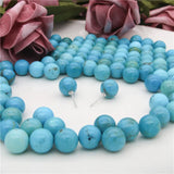 5pcs Turquoise Half Drilled Beads Round Semi Hole 4/6/8/10mm