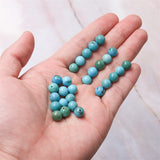 5pcs Turquoise Half Drilled Beads Round Semi Hole 4/6/8/10mm