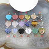 5pcs Natural Stones Quartz Heart Crystal Pendant DIY Jewelry Making