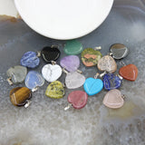5pcs Natural Stones Quartz Heart Crystal Pendant DIY Jewelry Making