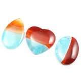 5pcs Striped Agate Pendant Stone Charms Women Jewelry Making DIY Necklace
