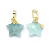 5pcs Mixed Stone Star Charms for Jewelry Making