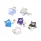 5pcs Mixed Stone Star Charms for Jewelry Making