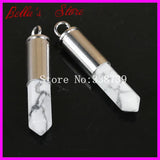 5pcs Howlite Gems Point Bullet Pendant Healing Quartz Druzy Pendant
