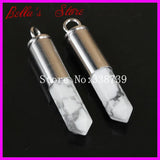 5pcs Howlite Gems Point Bullet Pendant Healing Quartz Druzy Pendant