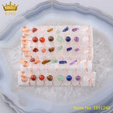5pcs Natural Plaster Stone Rectangle Pendant Jewelry