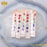5pcs Natural Plaster Stone Rectangle Pendant Jewelry