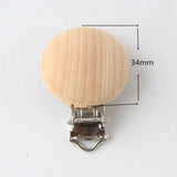 5pcs Natural Wooden Pacifier Maple Metal Clips Holder Teether Clip