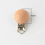 5pcs Natural Wooden Pacifier Maple Metal Clips Holder Teether Clip