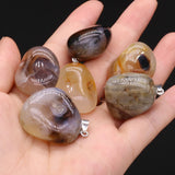 5pcs Yellow Agates Pendant Natural Stone for DIY Necklace 15x20mm