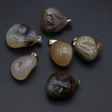5pcs Yellow Agates Pendant Natural Stone for DIY Necklace 15x20mm