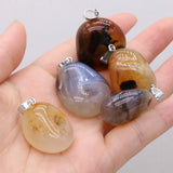 5pcs Yellow Agates Pendant Natural Stone for DIY Necklace 15x20mm
